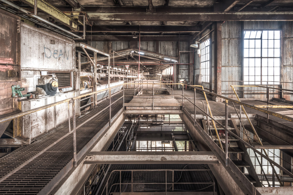 Top of the Bunker at Morwell Power Station, the top of the coal bunker, where the conveyors discharged into storage below.