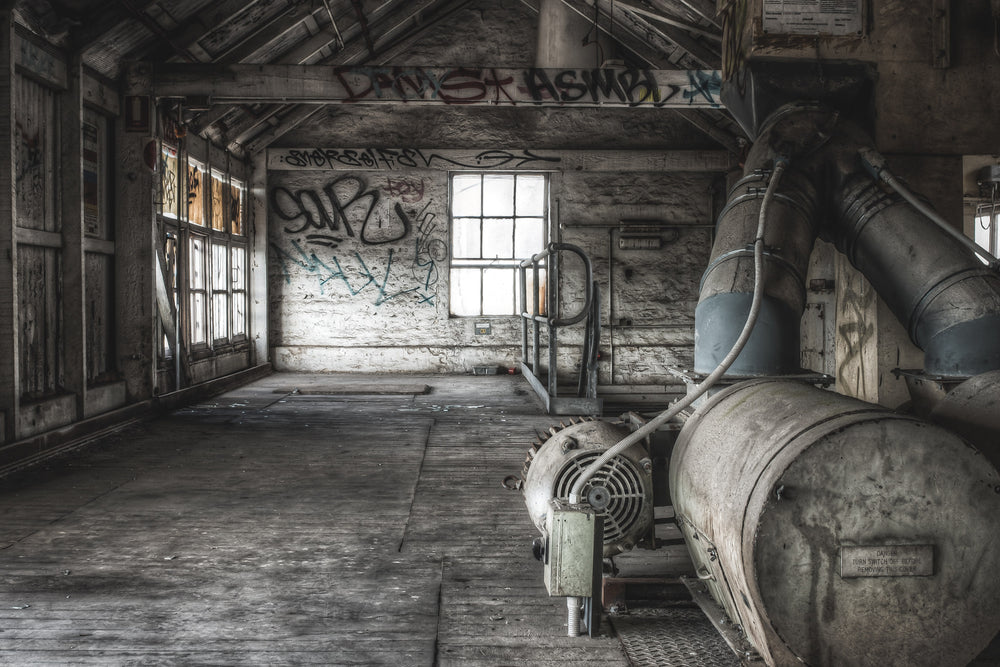 Blower at Mungo Scott Flour Mill, used either as part of processing the grain into flour or dust control.