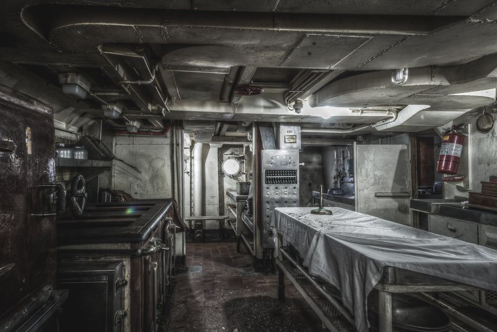 Galley at MV Cape Don, the ship's kitchen (which also served as a bakery).