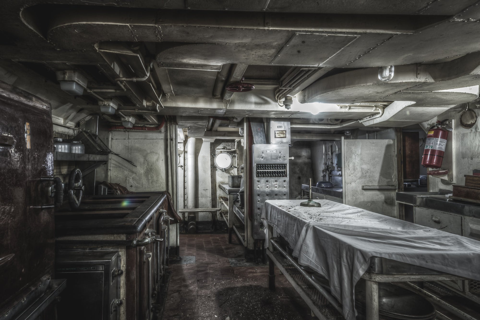 Galley at MV Cape Don, the ship's kitchen (which also served as a bakery).