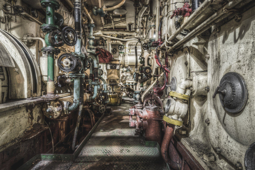 Main Engine at MV Cape Don, on the right side of the frame is an Australian built two stroke diesel polar engine.
