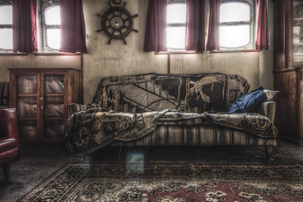 Officers Smoke Room at MV Cape Don, where off duty deck and engineering officers relaxed.