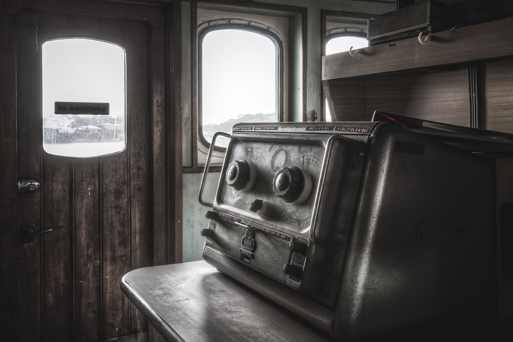 Radio Direction Finder Receiver at MV Cape Don, this device is used for tracing radio beacon signals.