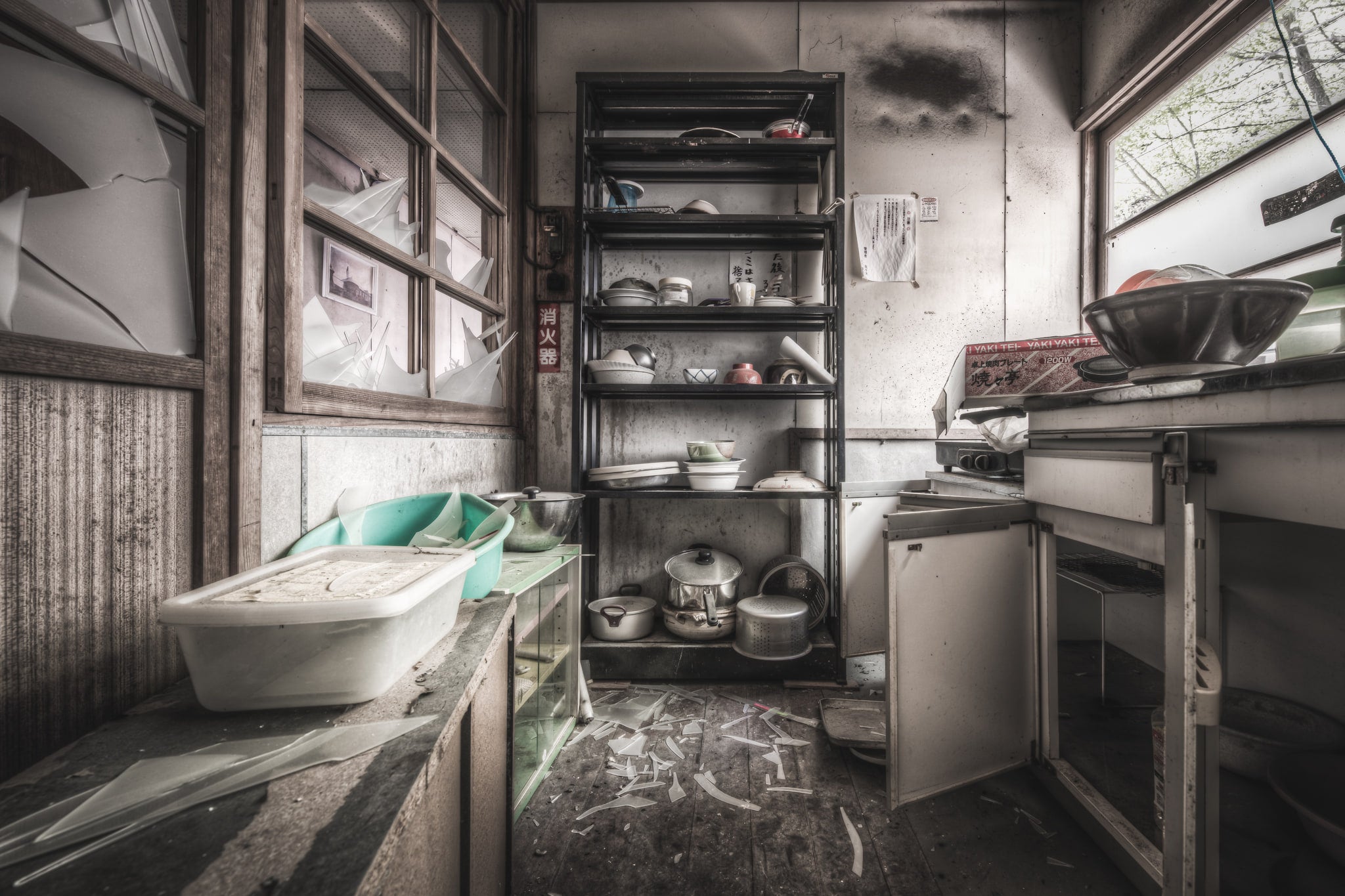 Kitchen at Nichitsu Mining Village, a small kitchen in one of Nichitsu's residential buildings.