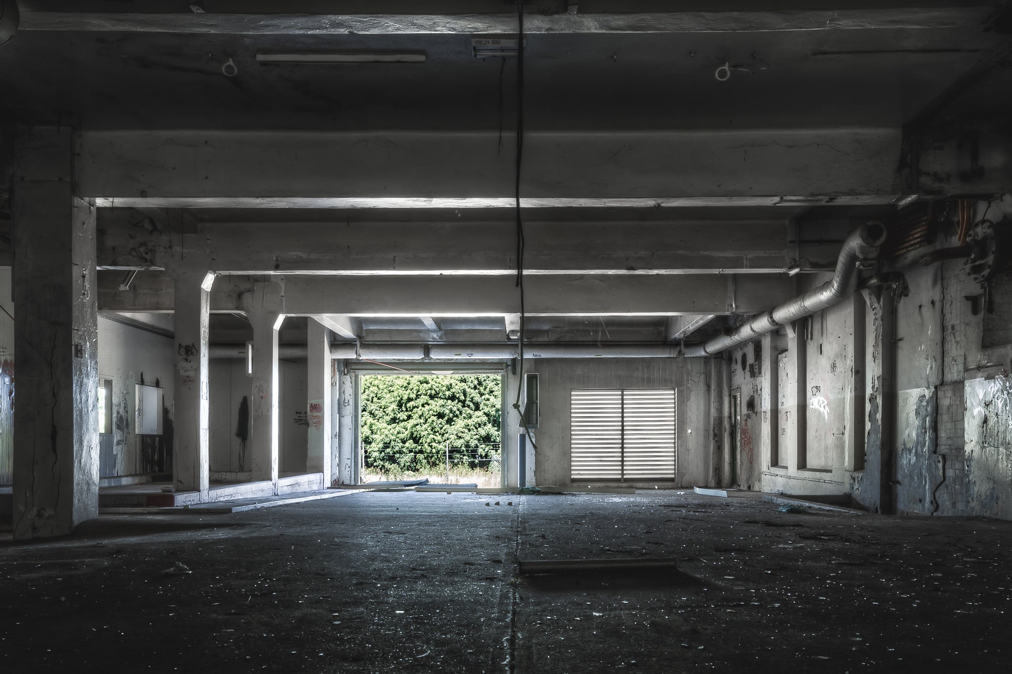 Back Dock at Peters Ice Cream Factory, the dry goods storage area leading to the back dock of the facility.