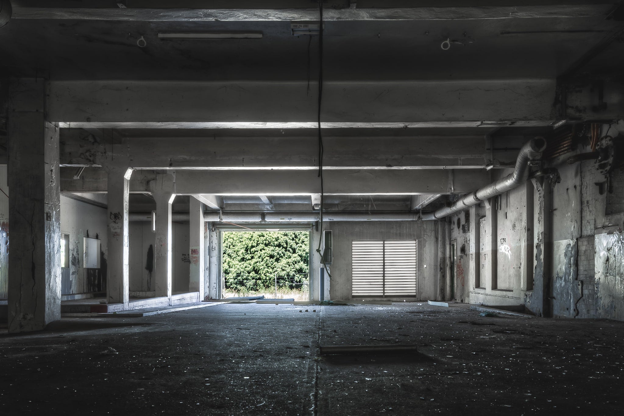 Back Dock at Peters Ice Cream Factory, the dry goods storage area leading to the back dock of the facility.