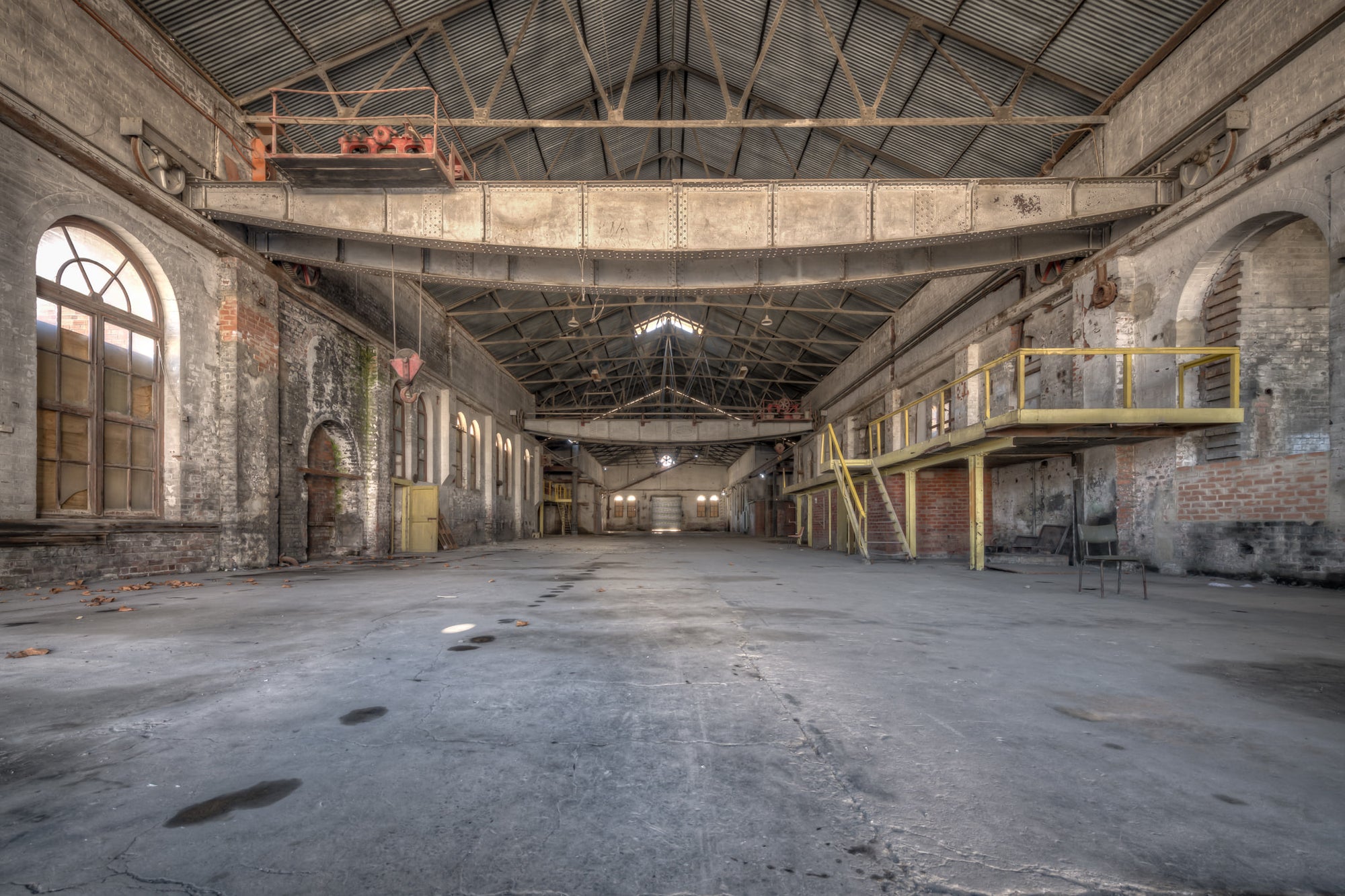 Power House Full Length at Portland Cement Works, an overhead crane runs the full length of the power house,.