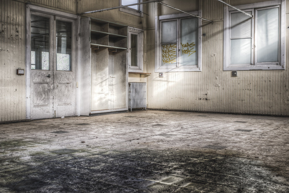 Hospital Ward at Queen Victoria Sanitorium, a bare room stripped to its bones.