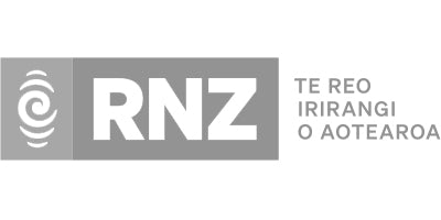 RNZ logo, highlighting Lost Collective’s mention by Radio New Zealand.