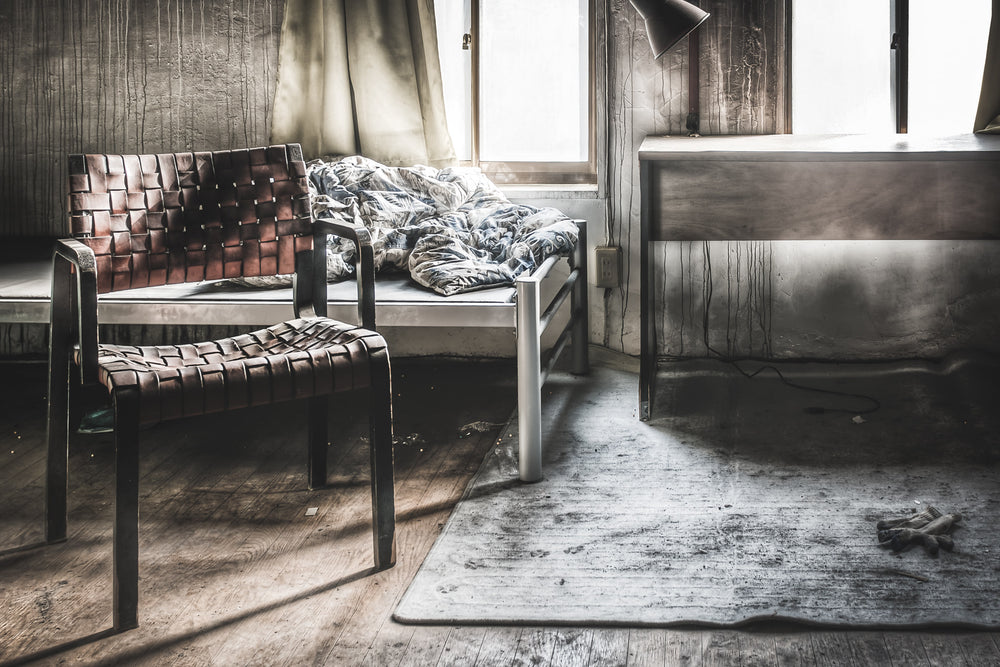 Bedroom Chair at Seika Dormitory, a chair and desk in one of the dormitory bedrooms.