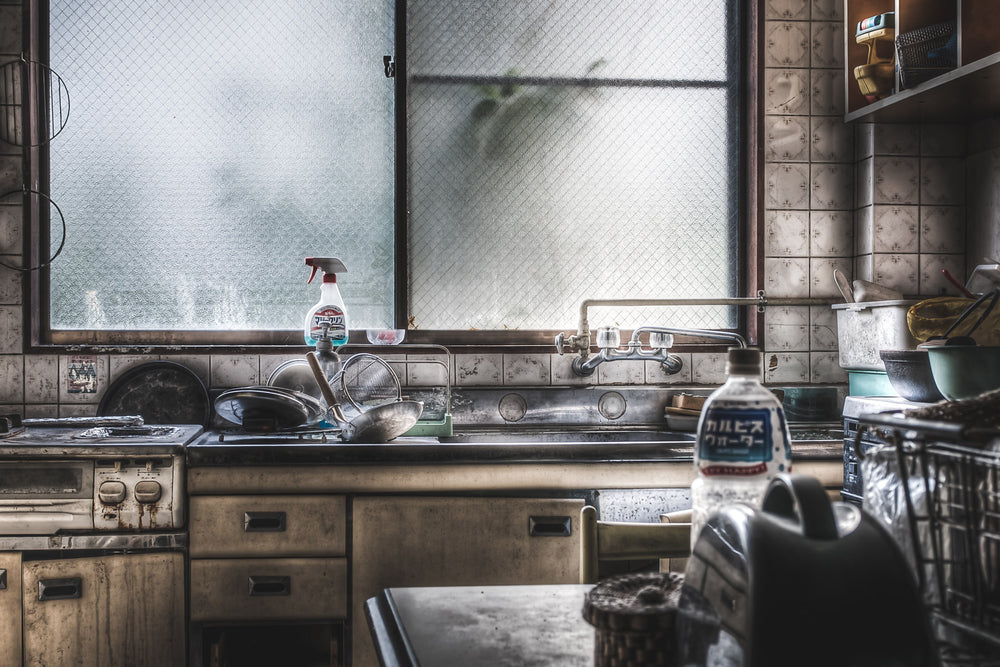 Kitchen at Seika Dormitory, everything is left as it was.
