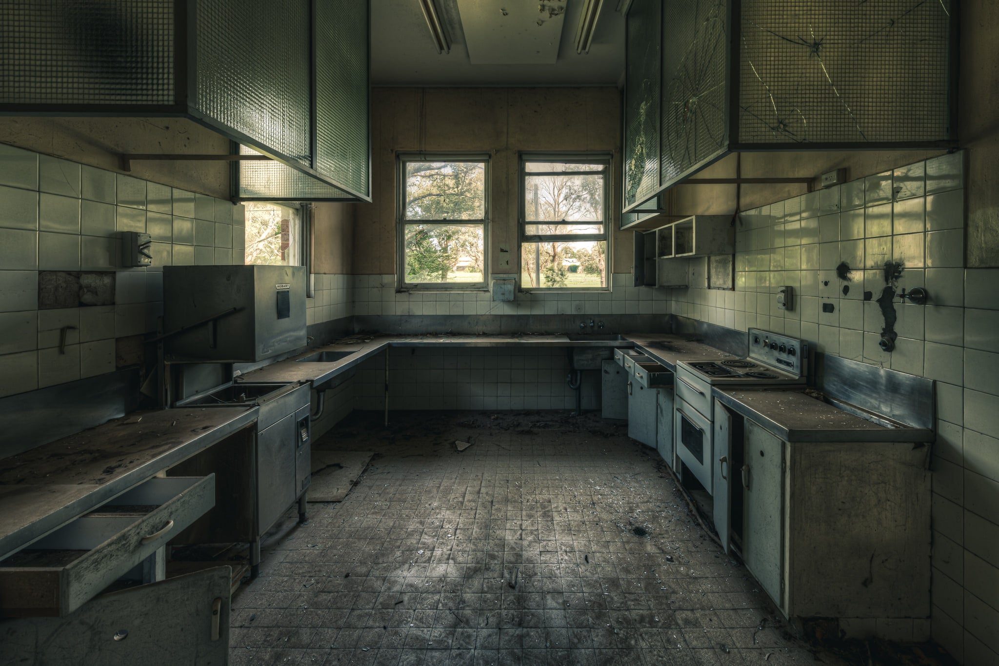 Dusty Kitchen at The Asylum, a commercial kitchen sits empty.