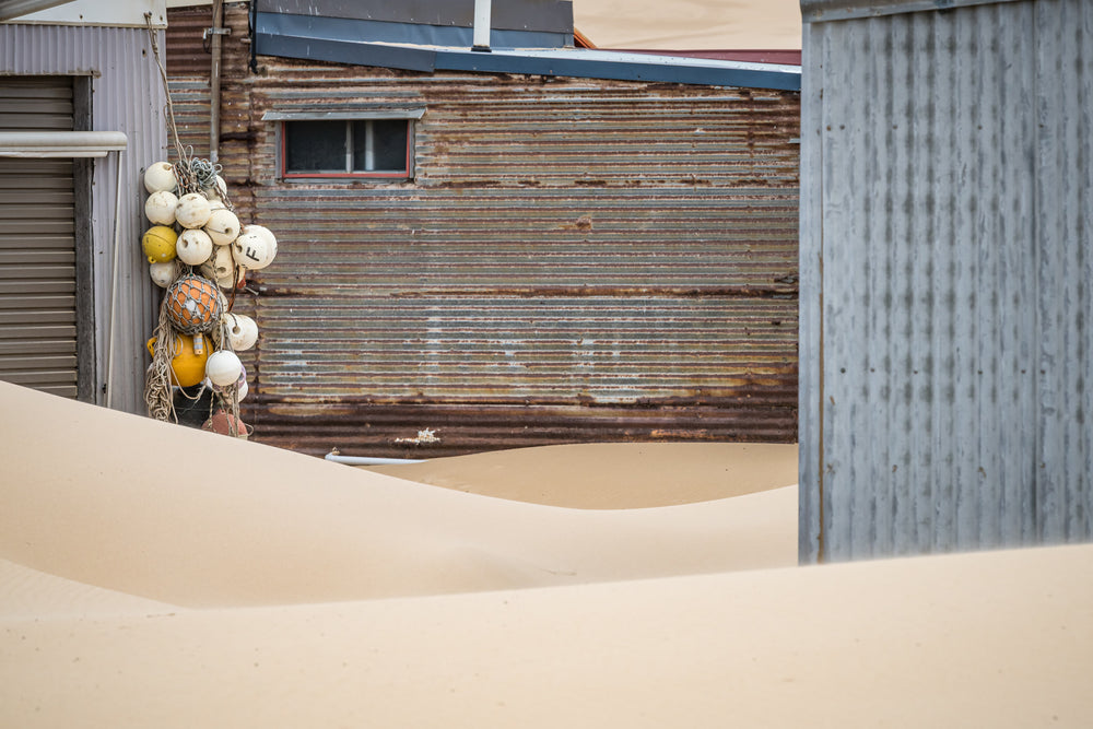 The Alleyway at Tin City, an undulating sandscape which runs between some of the Tin City Shacks.