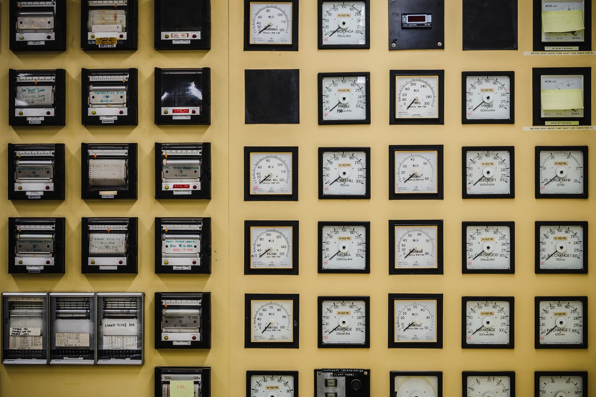 Control Room at West Ryde Pumping Station, once used by an on-site operator to control the pumping station.