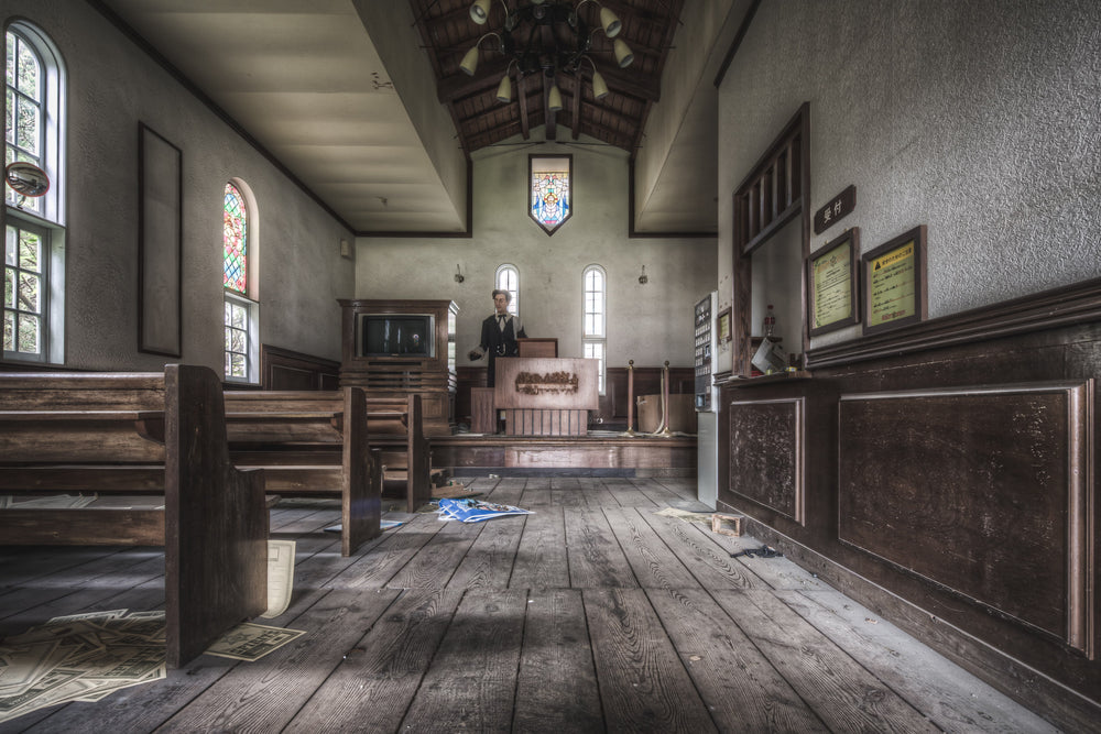 Chapel at Western Village, because it just isn't church without a television and cigarette machine.