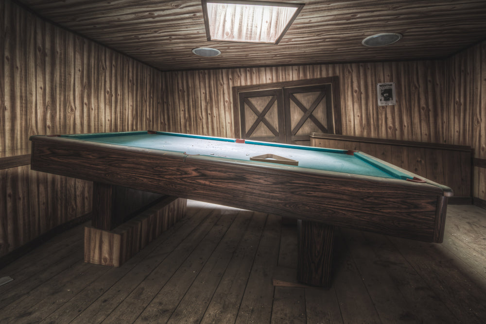 Pool Table at Western Village, what appears to ba a slanted pool table is perfectly level.