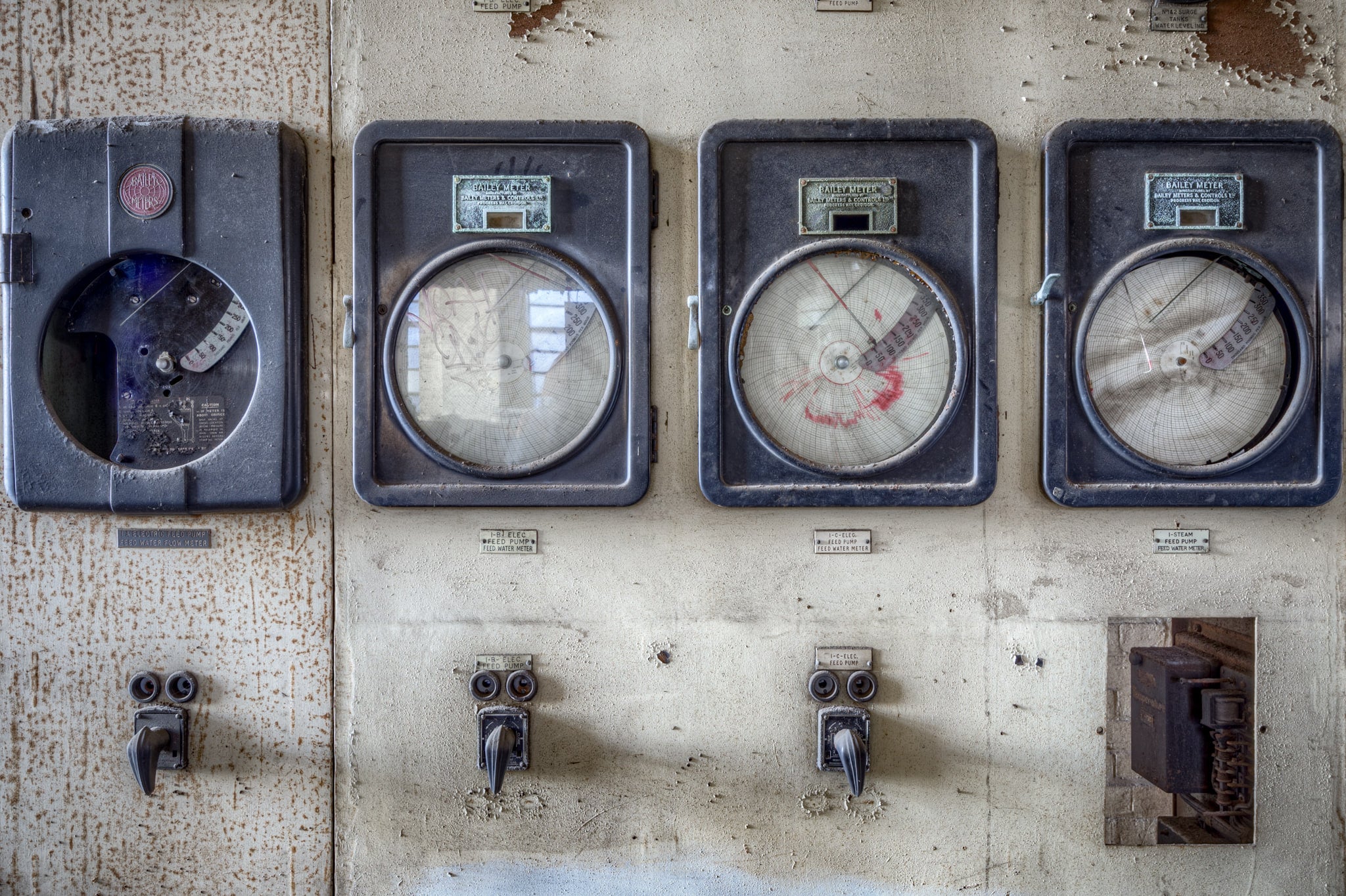 Bailey Meters at White Bay Power Station, a slow and steady record of movement, measured in thousand-pound hours.