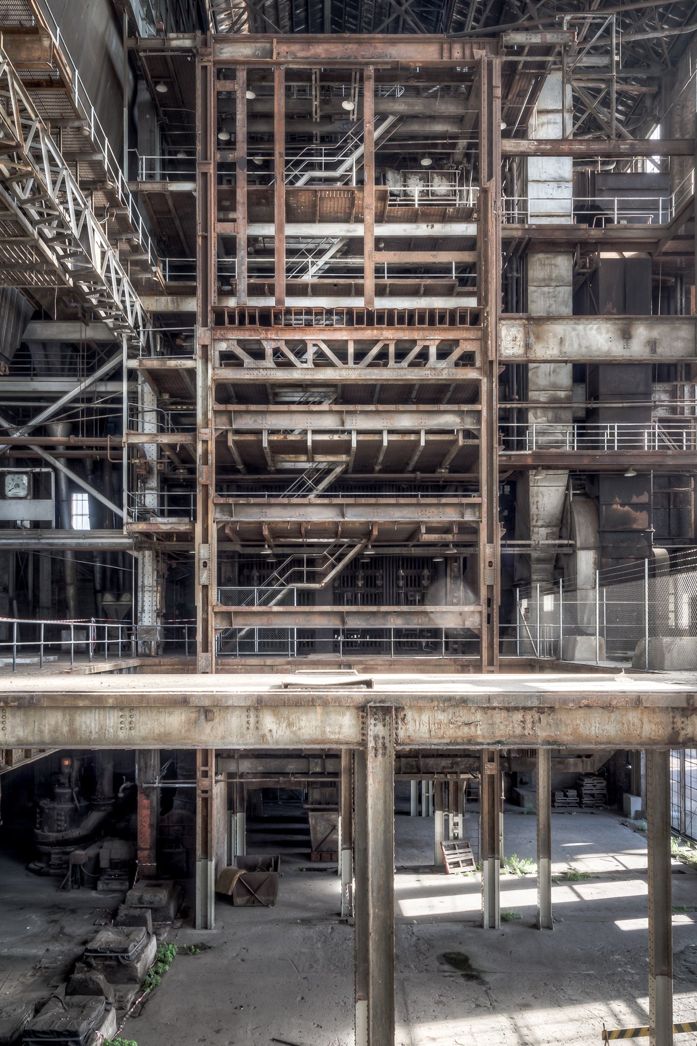 Boiler Number 1 at White Bay Power Station, the steel framework of Boiler No.