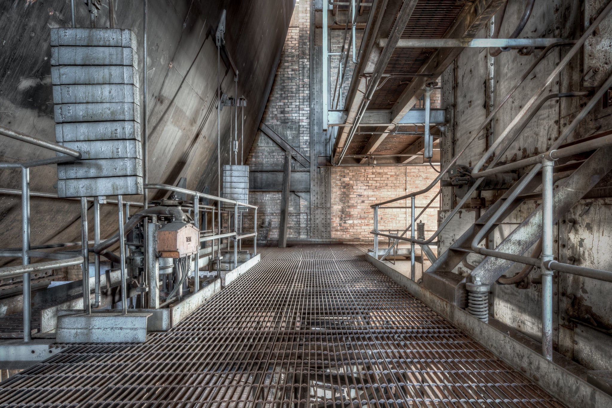 Coal Bunkers at White Bay Power Station, suspended between the towering coal bunker and the top of Boiler No.