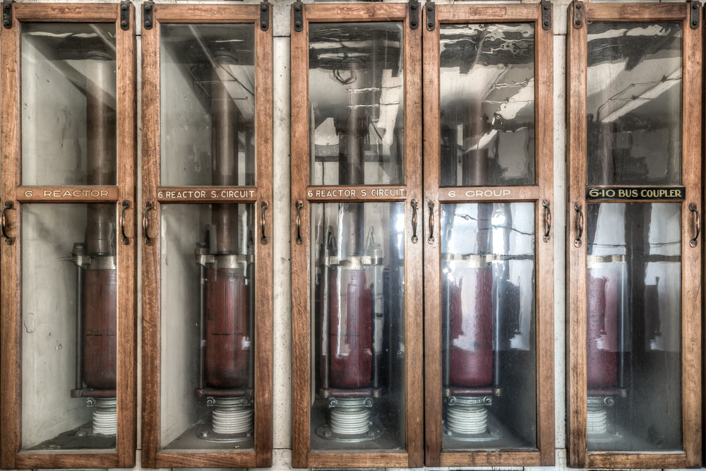 Switch House Reactors at White Bay Power Station, timber-framed glass doors encase five reactors in the White Bay Power.