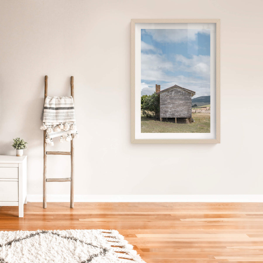 Delegate Shearers Rear at A Place to Call Home, a weatherboard cottage sits raised on timber stumps in dry pastoral land.