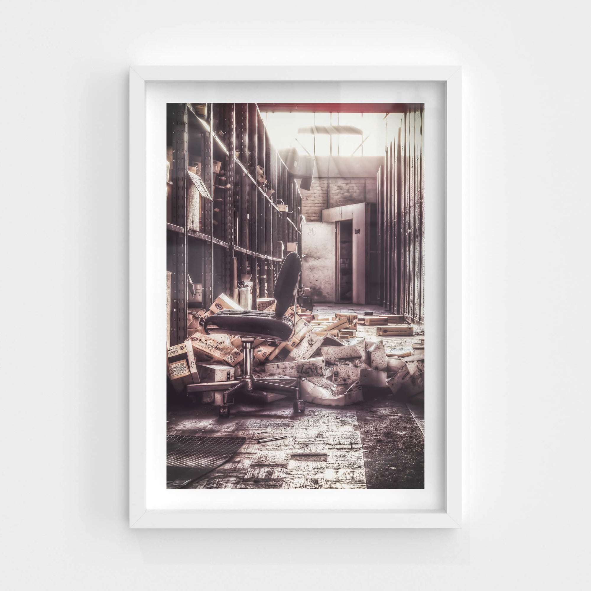 Storage Shelves | Abandoned Shoe Factory Fine Art Print - Lost Collective Shop