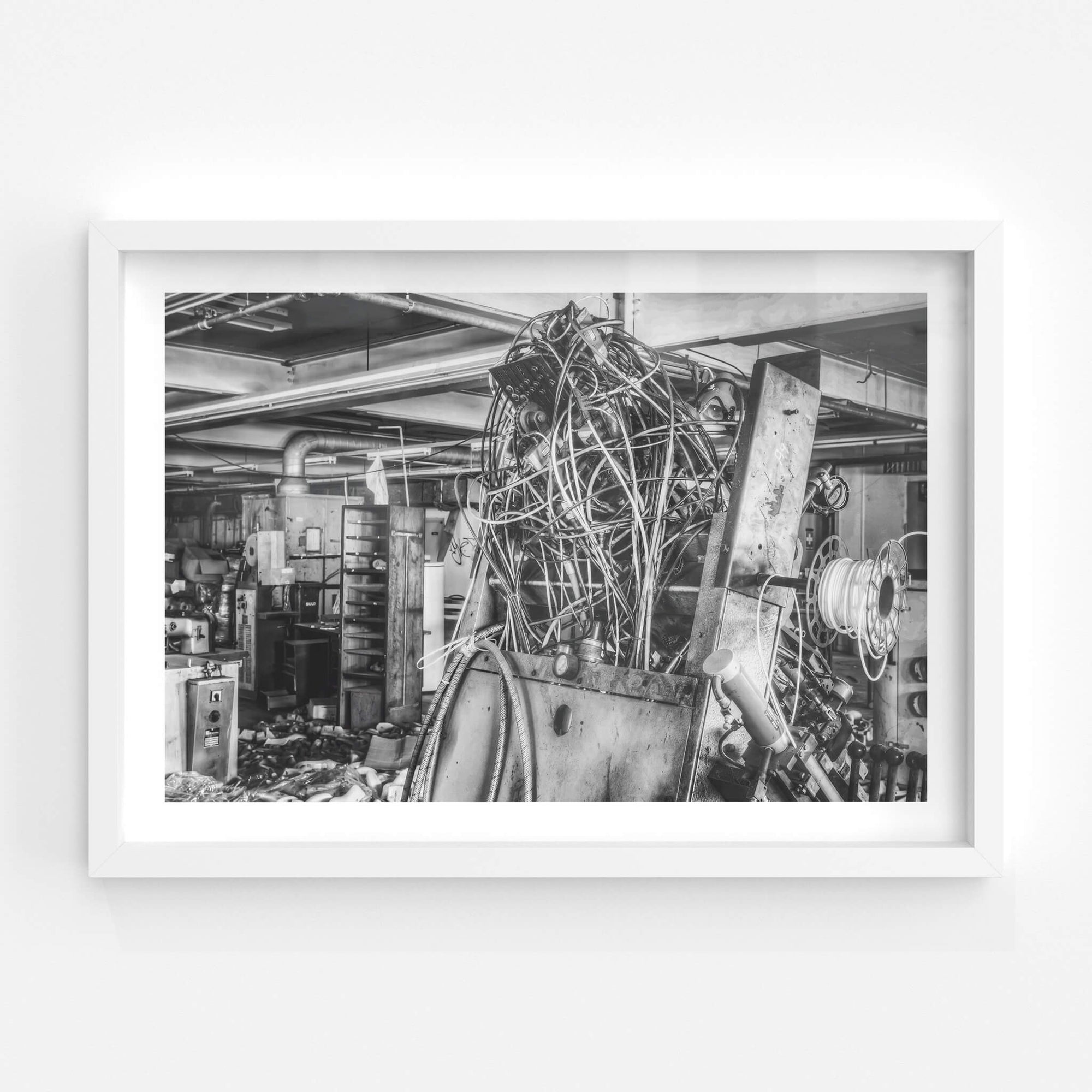 Vacuum Sealer Hoses | Abandoned Shoe Factory Fine Art Print - Lost Collective Shop