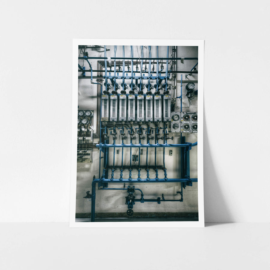 Cooling Circuit at ANSTO HIFAR, this intricate manifold of pipework, featuring valves, gauges, and rotometers, is part.