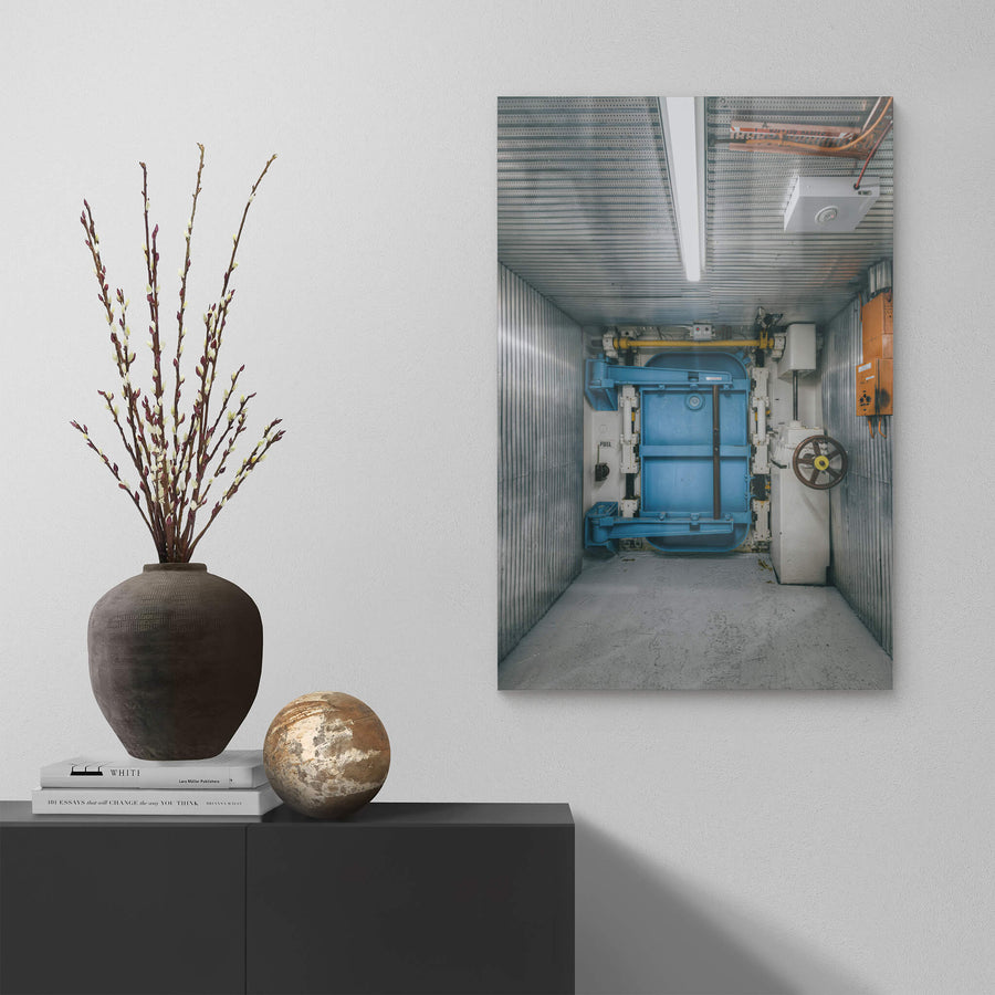 Personnel Air Lock Door at ANSTO HIFAR, this industrial photograph showcases the personnel airlock within the HIFAR reactor.