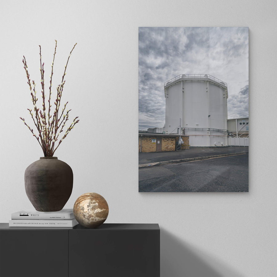 Reactor Containment Building at ANSTO HIFAR, the white, round structure is the biological containment building, serving.