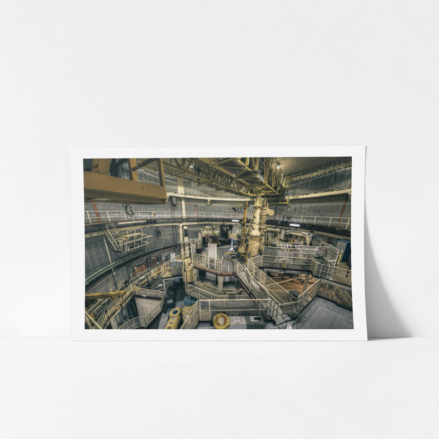 Top Plate and Exit Walkway at ANSTO HIFAR, another view inside the containment building, showcasing the complex network.