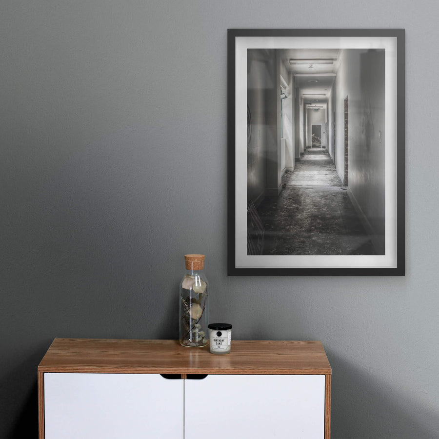 Office Hallway at ATL Building, a corridor which ran the length of the upper office block.