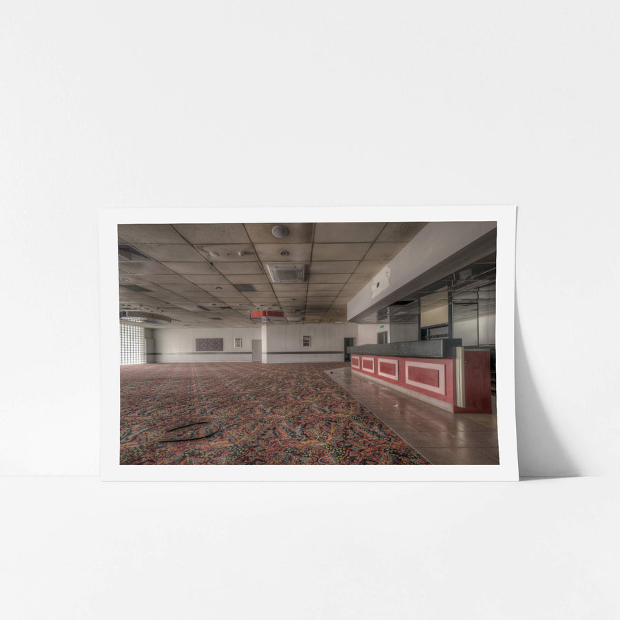 Chinese Restaurant Bar at Bankstown RSL, patterned carpet stretches across a vast function room floor.