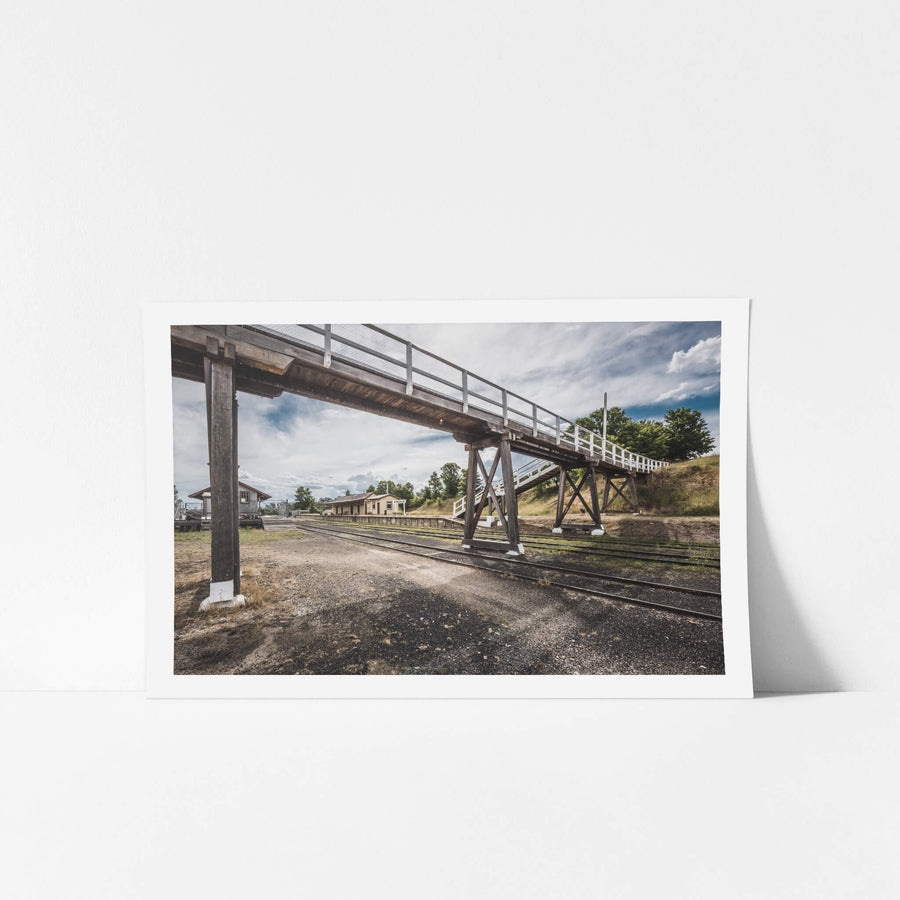 Footbridge at Bombala Station, the timber footbridge at Bombala Station, constructed in 1921.