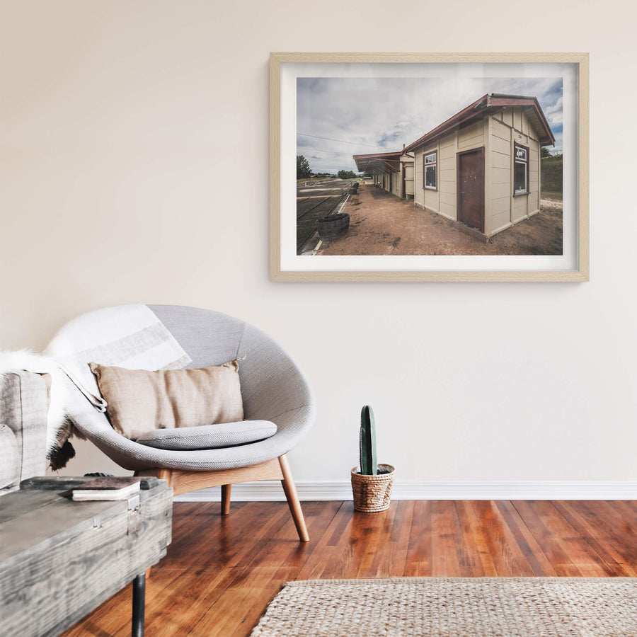 Lever Room at Bombala Station, a row of manual levers stands silent within the Bombala Station lever room.