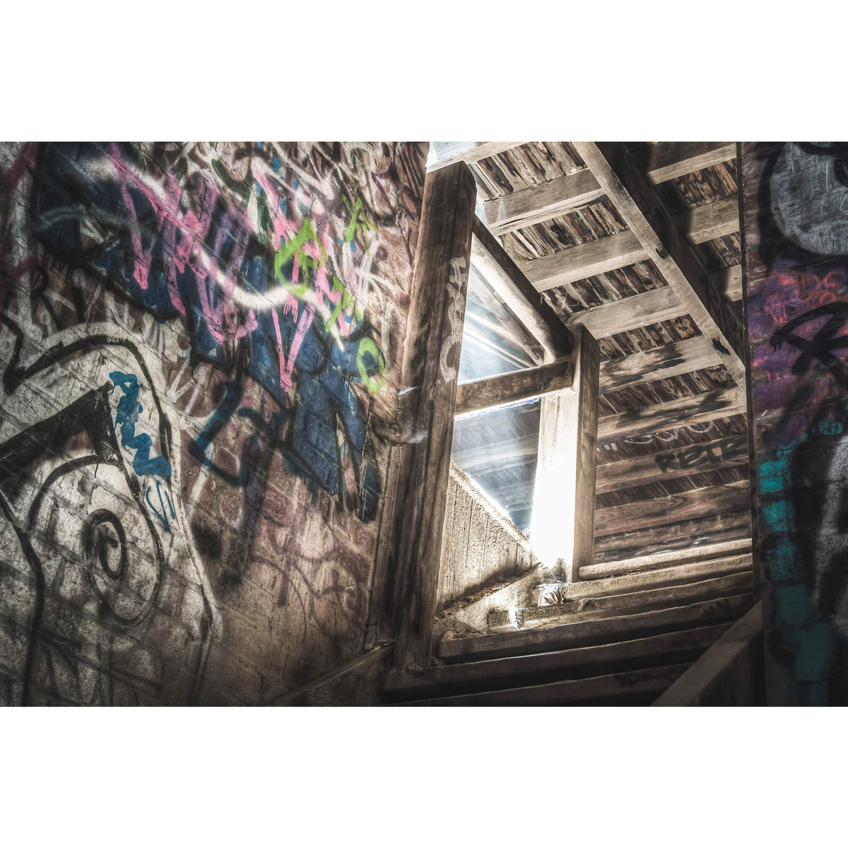 Lit Stairs | Box Hill Brickworks Fine Art Print - Lost Collective Shop