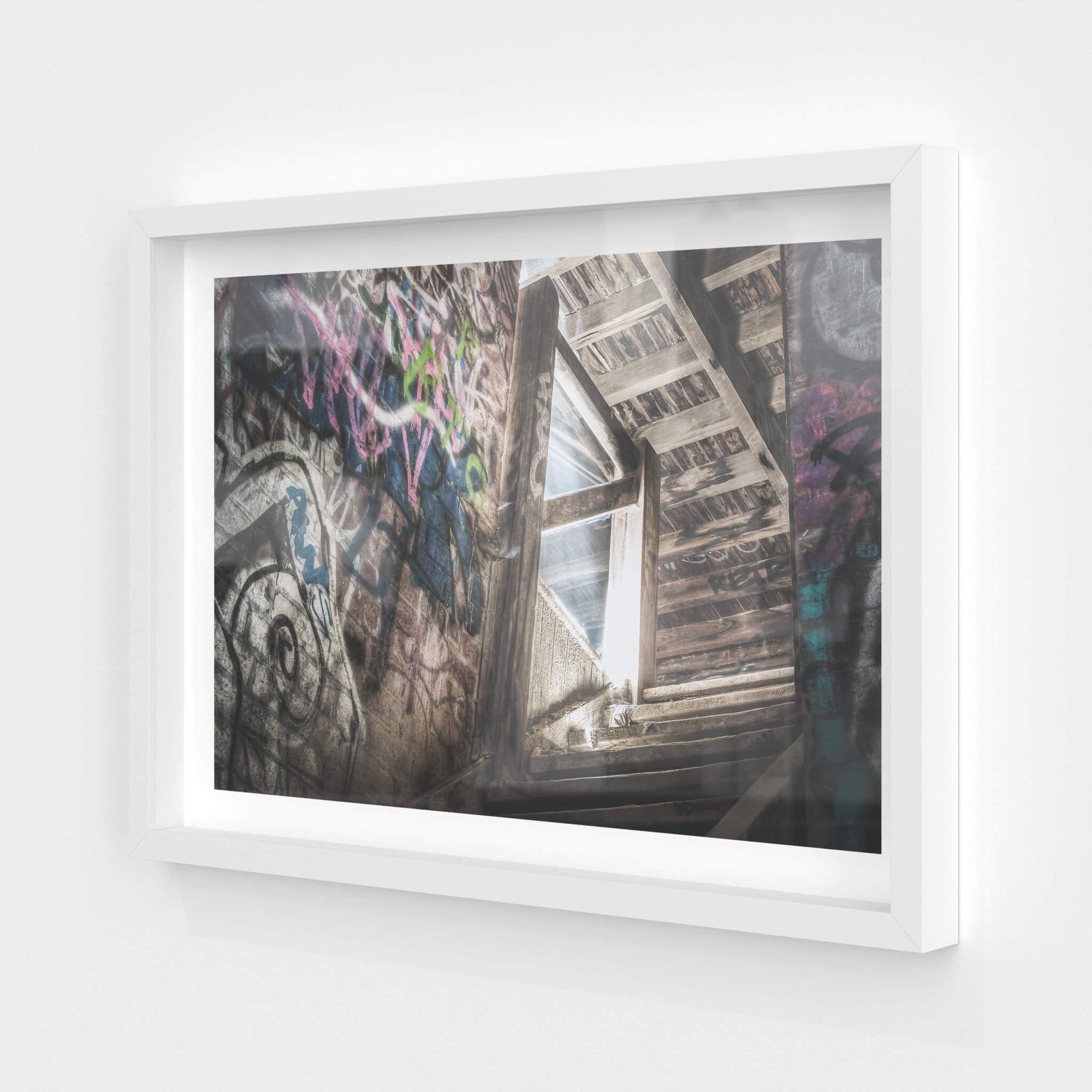 Lit Stairs | Box Hill Brickworks Fine Art Print - Lost Collective Shop