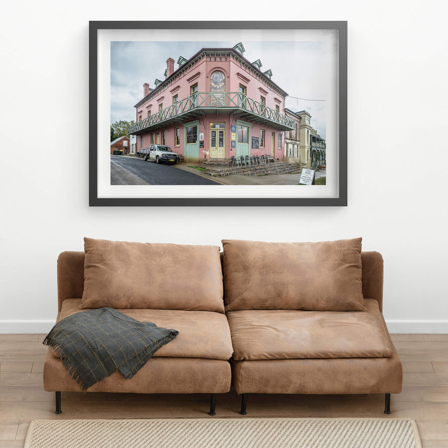 Front Corner at Braidwood Hotel, the street facing corner of Braidwood Hotel.