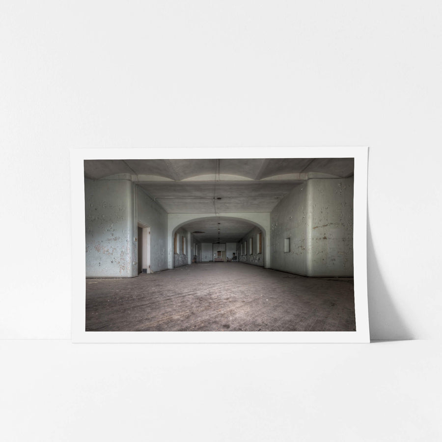 Kirkbride Ward at Female Ward 9 & 10, a dark and empty room within the female ward.