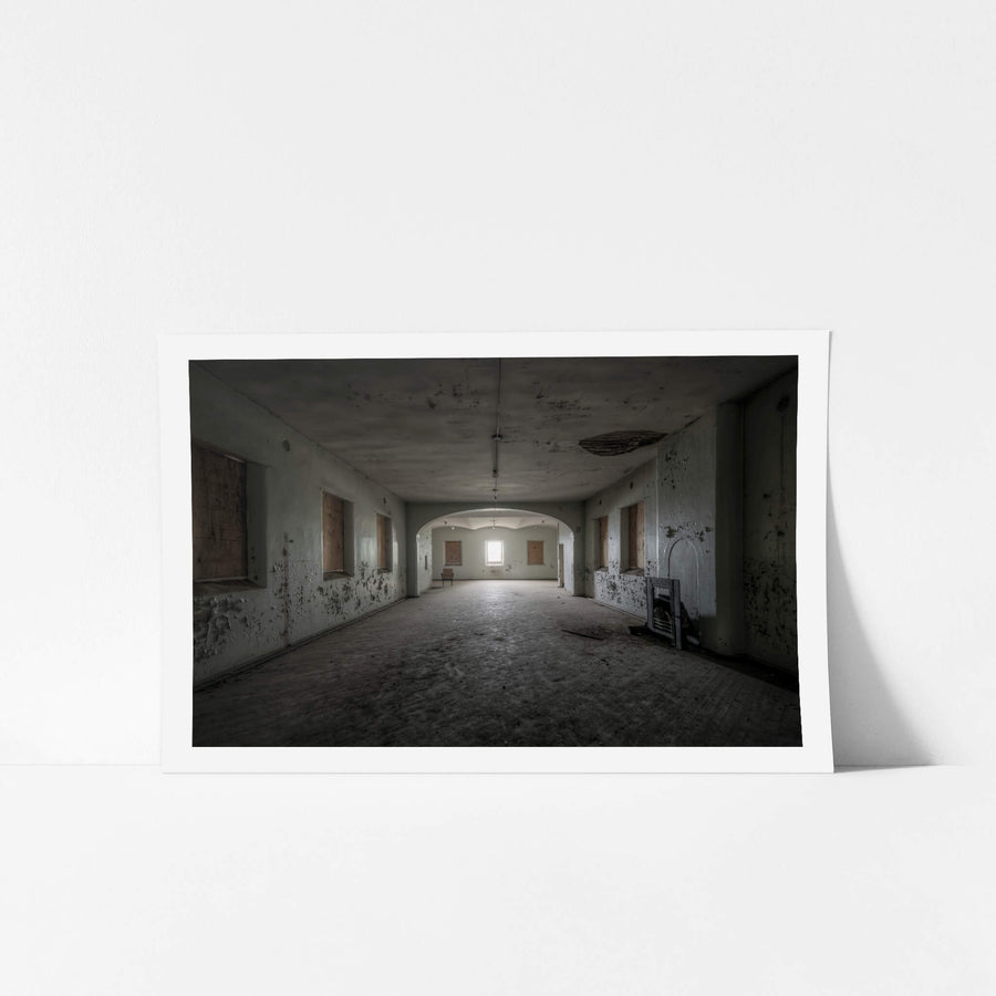 Light at the End of the Tunnel at Female Ward 9 & 10, a single unboarded window illuminating a cavernous space within.