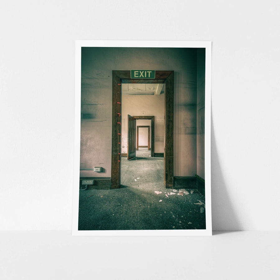 Doors in Doors at Lewisham Hospital, three doorframes recede in sequence through stripped-out rooms.
