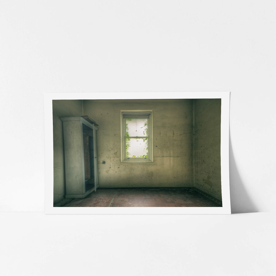 Frost at Lewisham Hospital, a single window fills the centre of a bare room.
