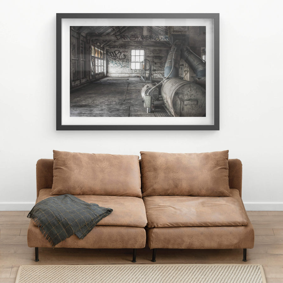 Blower at Mungo Scott Flour Mill, used either as part of processing the grain into flour or dust control.