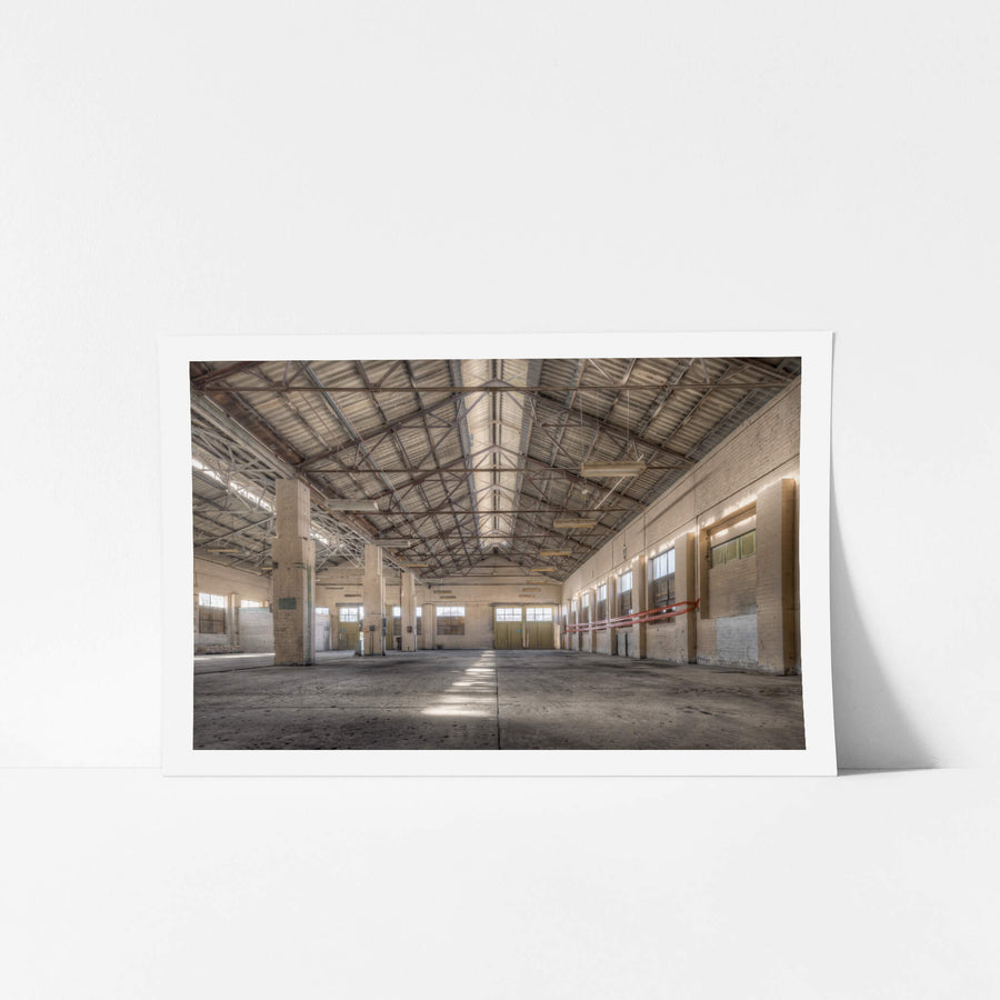Machining Workshop at Portland Cement Works, steel roof trusses span the full width of the machining workshop, their bolted.