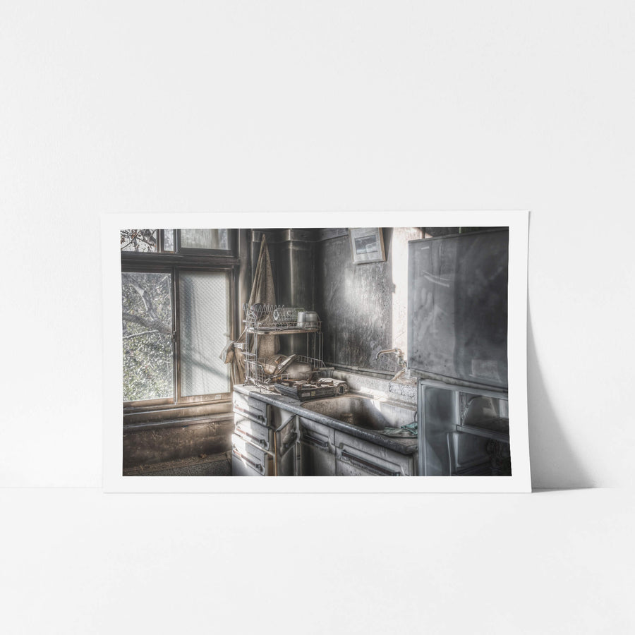 Another Kitchen at Seika Dormitory, you can see the smoke residue covering the walls and the fridge in this shot.
