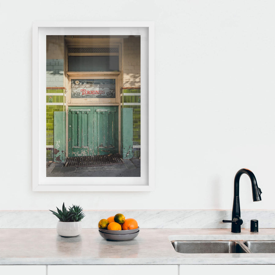 white frame