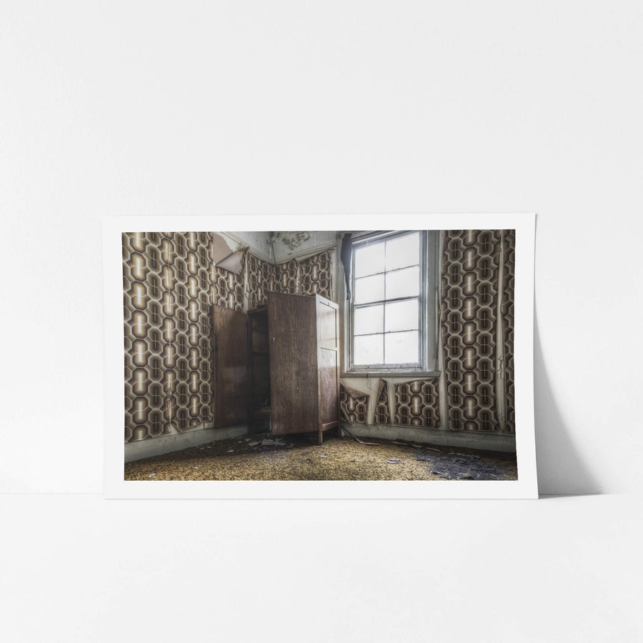 Wallpapered Guest Room at Terminus Hotel, a guest room of the Terminus Hotel with more personality than most, styled.