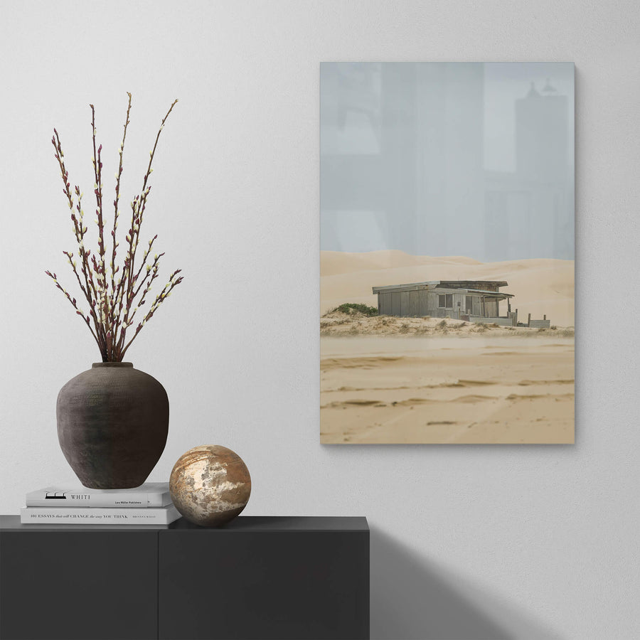 Deserted at Tin City, a portrait image of shack Eleven.
