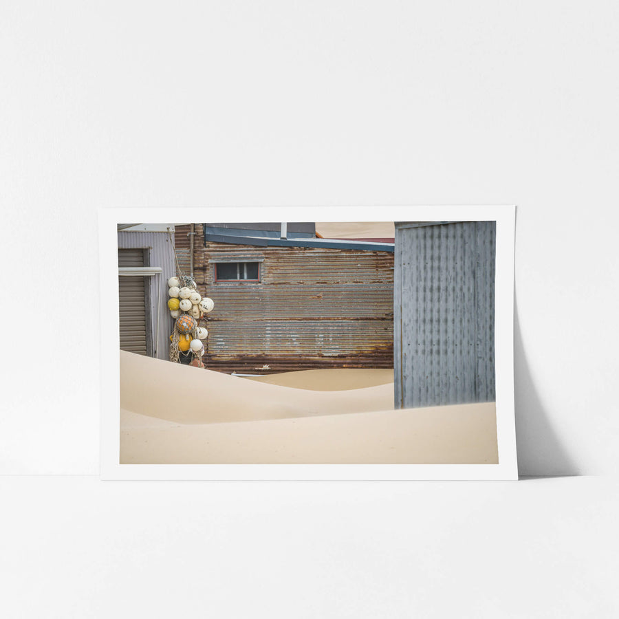 The Alleyway at Tin City, an undulating sandscape which runs between some of the Tin City Shacks.