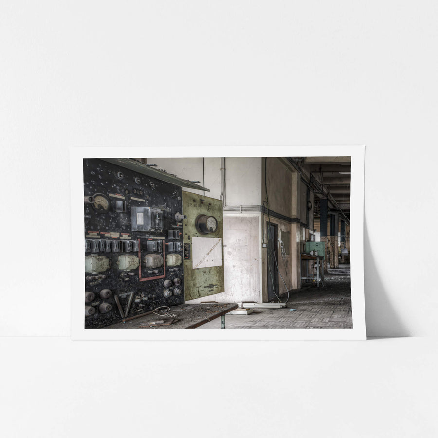 A Electrical Workshop at Wangi Power Station, the electrical workshop remains surprisingly intact, with an old test panel.